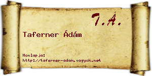 Taferner Ádám névjegykártya